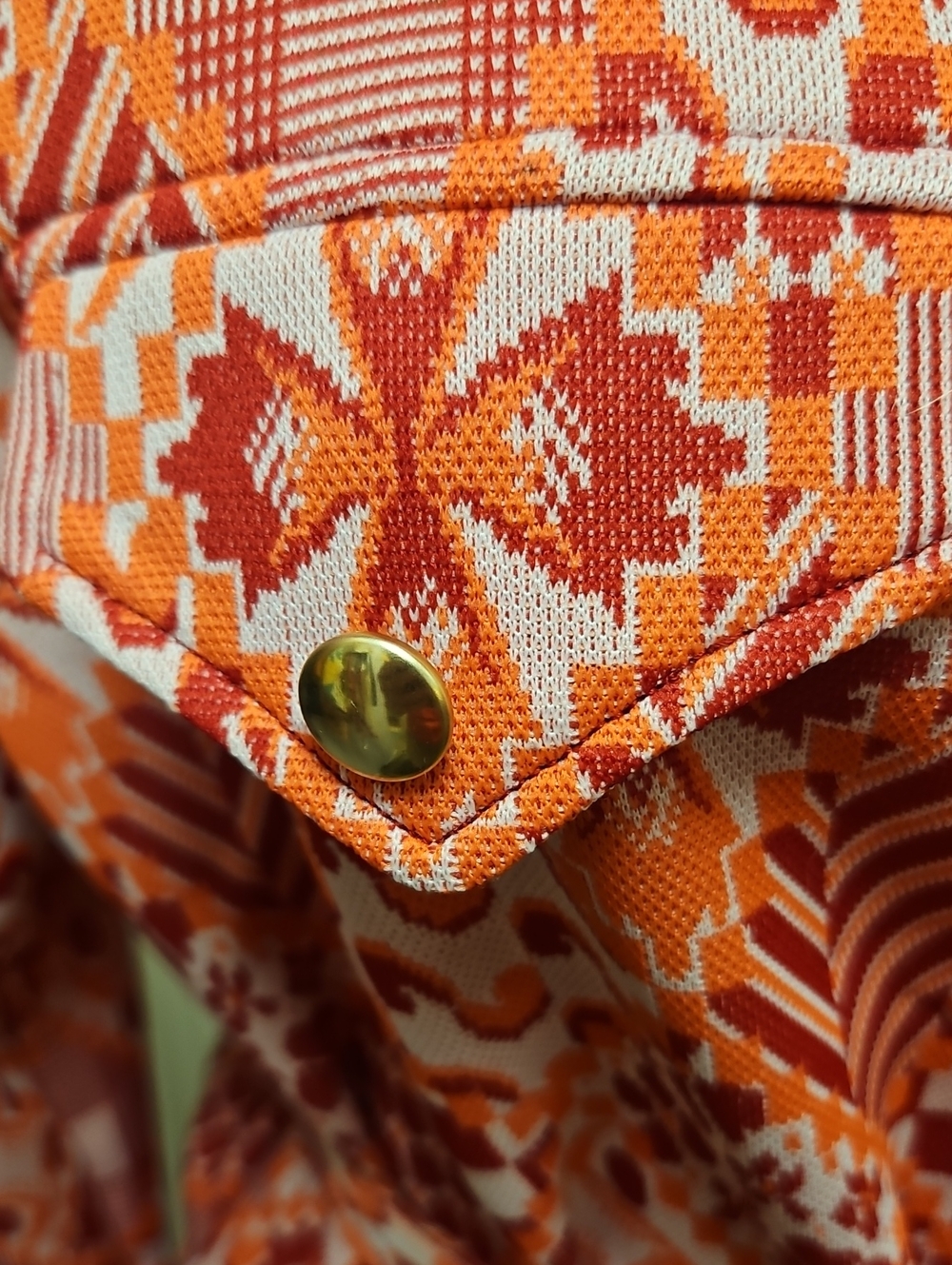 Vtg 70s Belted Blazer Jacket Rhapsody by Glazier Geometric Opt Art Top - Picture 5 of 11
